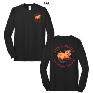 Rural Rumps Tall Cotton Long Sleeve Tee-Black