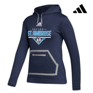St Ambrose Softball adidas Women’s Team Issue Pullover Hoodie-Team Navy (S, M, XL)