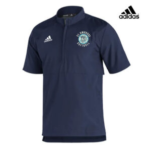 St Ambrose Softball Adidas Sideline 21 woven Light Weight short sleeve 1/4 zip pullover-Team Navy