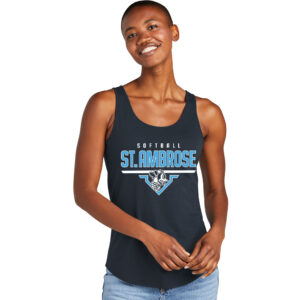 St Ambrose Softball District Women’s Relaxed Tri Blend Relxed Tank-New Navy