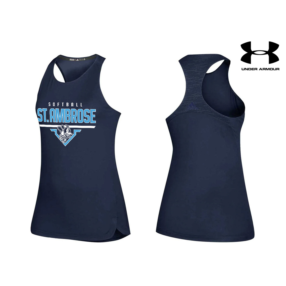 St Ambrose Softball Adidas Women's Game Mode Training Tank - Navy (Xl, XXL) Tight Fitting