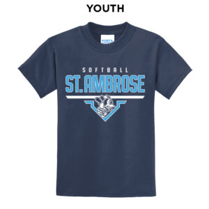 St Ambrose Softball Youth Short Sleeve Tee-Navy