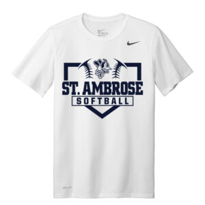 St Ambrose Softball Nike Legend short sleeve performance Tee-White
