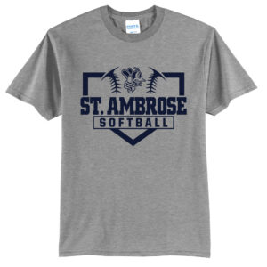St Ambrose Softball Unisex Short Sleeve Tee-Athletic heather