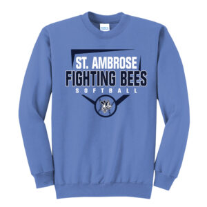 St Ambrose Softball Unisex Fleece Crewneck Sweatshirt-Carolina Blue