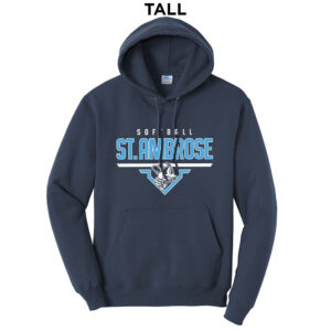 St Ambrose Softball Tall Fleece Hooded Sweatshirt-navy
