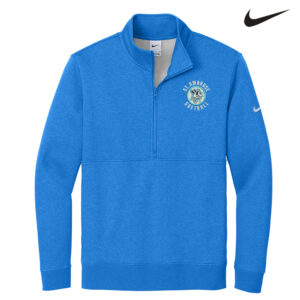 St Ambrose Softball Nike Club Fleece Sleeve Swoosh 1/2-Zip Men-Light Game Royal Heather