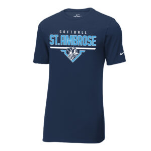 St Ambrose Softball Nike Dri-FIT Cotton/Poly Tee Adult-Men-college Navy