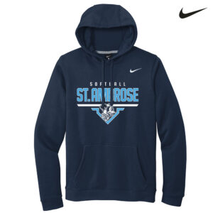 St Ambrose Softball Men Nike Club Fleece Pullover Hoodie-Navy