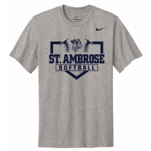St Ambrose Softball Nike Team rLegend  Short  Sleeve performance  T shirt  men-Carbon Heather