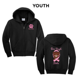 Team Behr Youth core fleece full zip hooded sweatshirt-Black