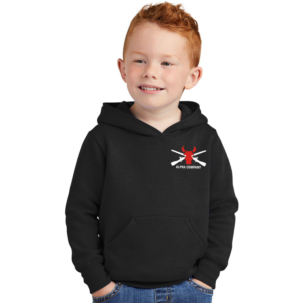 Alpha Company Toddler Pullover Hooded Sweatshirt-Black