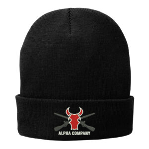 Alpha Company Port Company Fleece Lined Knit stocking  Cap-Black