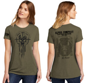 Alpha Company Next Level Women’s Ultra Premium CVC (60/40) Tee-Military
