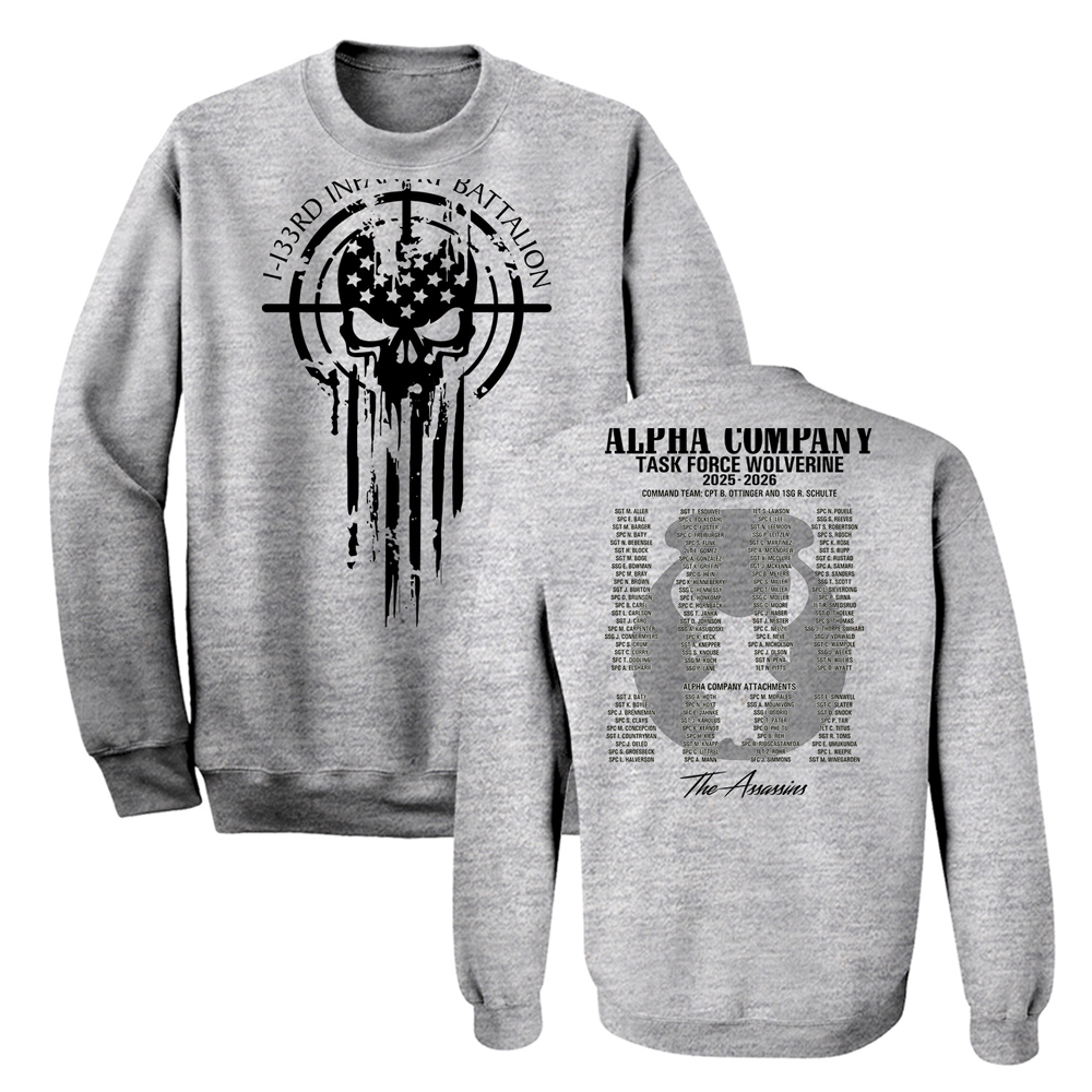 Alpha Company Unisex Fleece Crewneck Sweatshirt-Sport Grey