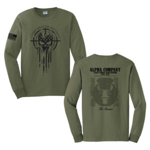 Alpha Company Unisex Cotton Long Sleeve Tee-Military Green