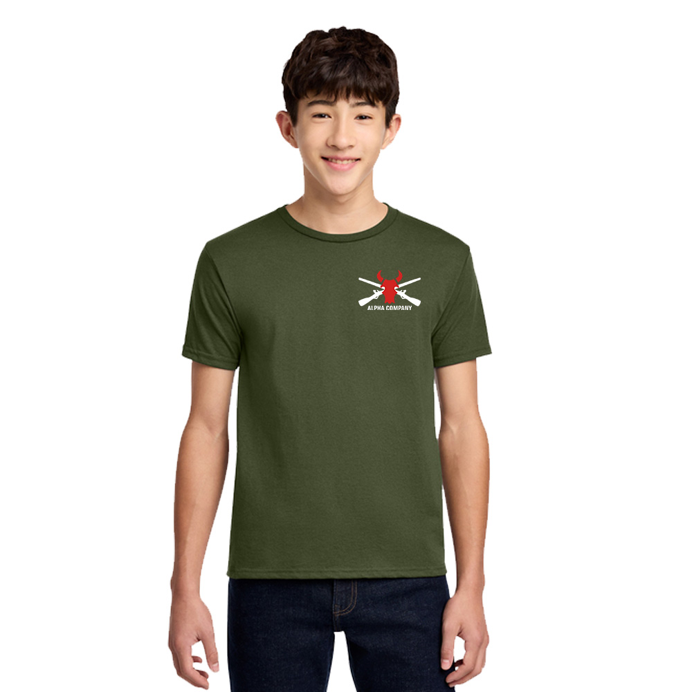 Alpha Company Youth Short Sleeve Tee-Military Green