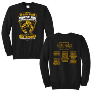 Bett AAU State Wrestling Unisex Fleece Crewneck Sweatshirt-Black