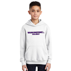 Burlington Music Youth Fleece Hooded Sweatshirt-White