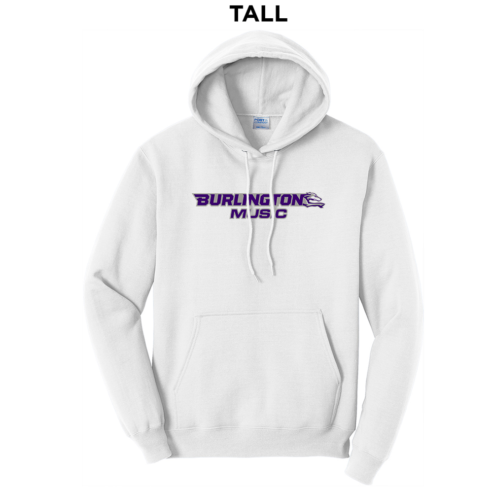 Burlington Music Tall Fleece Hooded sweatshirt-White