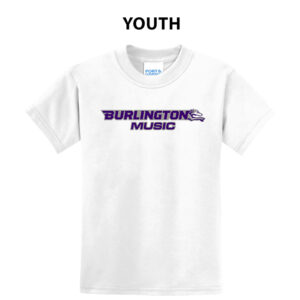 Burlington Music Youth Short Sleeve Tee-White