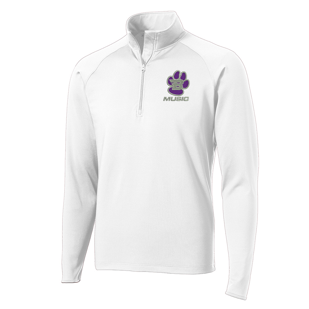 Burlington Music Sport-Tek Sport-Wick Stretch 1/2-Zip Pullover Men-White