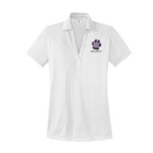 Burlington Music Port Authority Ladies Performance Fine Jacquard Polo-White