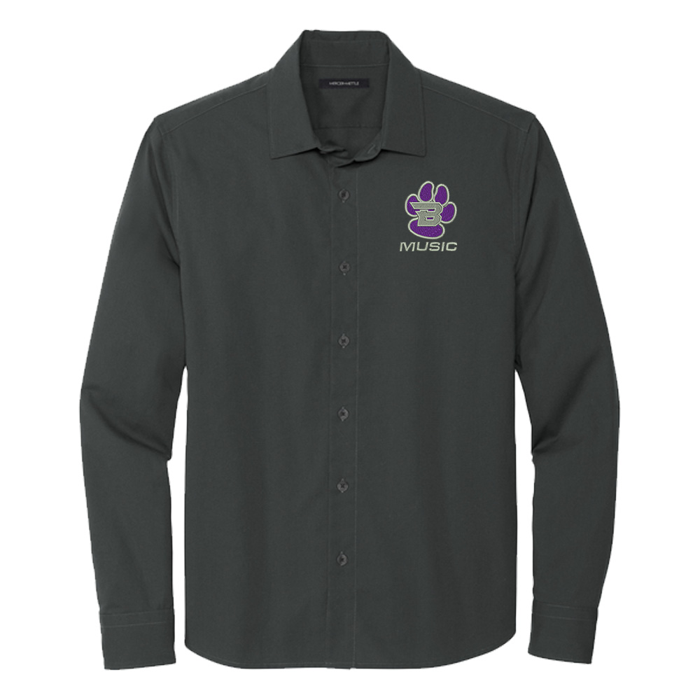 Burlington Music MERCER and METTLE Men Long Sleeve Stretch Woven Shirt-Anchor Grey
