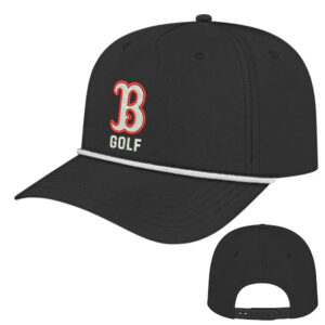 Boone Golf ICON performance rope golf cap-Black/White