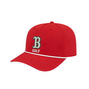 Boone Golf ICON performance rope golf cap-Red/White