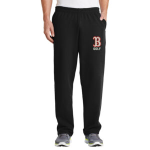 Boone Golf Men Open Bottom Pocketed Classic Sweatpant-Black