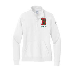 Boone Golf Nike Ladies Club Fleece Sleeve Swoosh 1/2-Zip-White