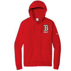 Boone Golf Nike Club Fleece Sleeve Swoosh Full-Zip Hoodie Men-University Red