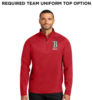 Boone Golf Port Authority C-FREE men Cypress 1/4-Zip pullover-Rich Red