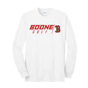 Boone Golf Unisex Cotton Long Sleeve Tee-White