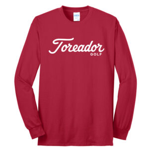 Boone Golf Unisex Cotton Long Sleeve Tee-Red