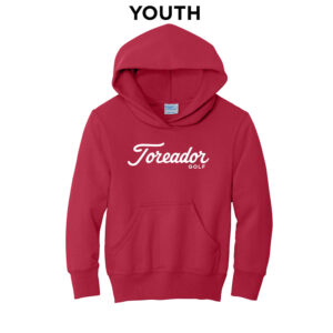 Boone Golf Youth Fleece Hooded Sweatshirt-Red