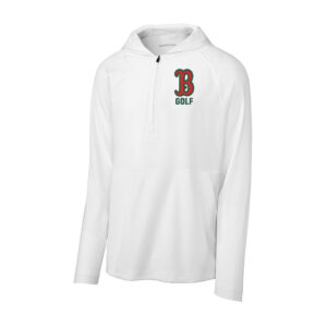 Boone Golf Sport-Tek Repeat 1/2-Zip Long Sleeve Hooded Jacket Men-White