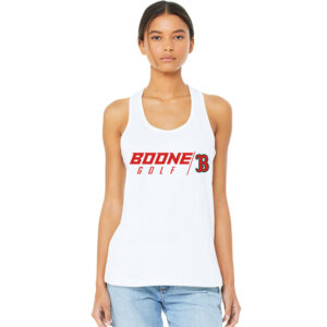 Boone Golf BELLA CANVAS Women’s Jersey Racerback Tank-White