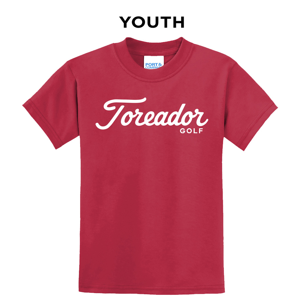 Boone Golf Youth Short Sleeve Tee-Red