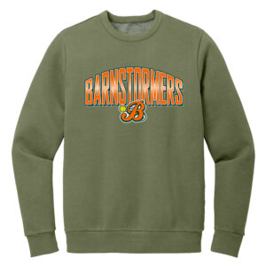 Barnstormers SB Rah Rah District Wash Fleece Crew Unisex-Olive Drab Green