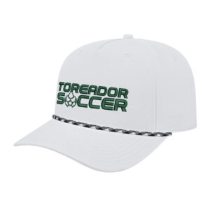 Boone Soccer ICON performance rope golf cap-White/White/Black