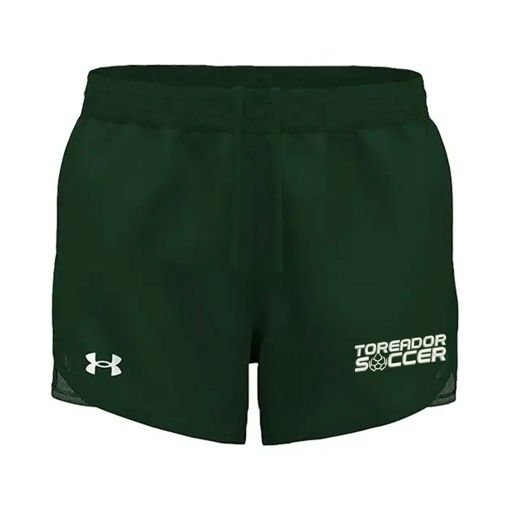 Boone Soccer Women's UA Fly-By Unlined 3" Shorts-Forest