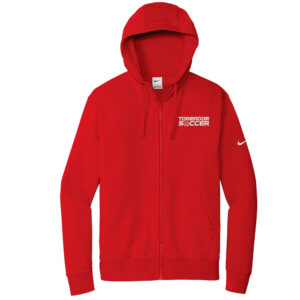 Boone Soccer Nike Club Fleece Sleeve Swoosh Full-Zip Hoodie Men-University Red