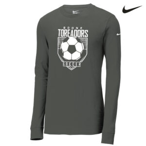 Boone Soccer Nike Dri-FIT Cotton/Poly Long Sleeve Tee-Anthracite