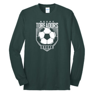 Boone Soccer Unisex Cotton Long Sleeve Tee-Dark Green