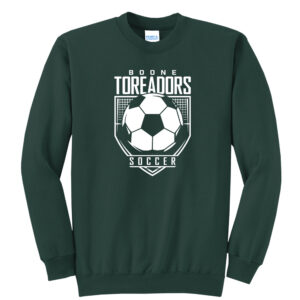 Boone Soccer Unisex Fleece Crewneck Sweatshirt-Dark Green