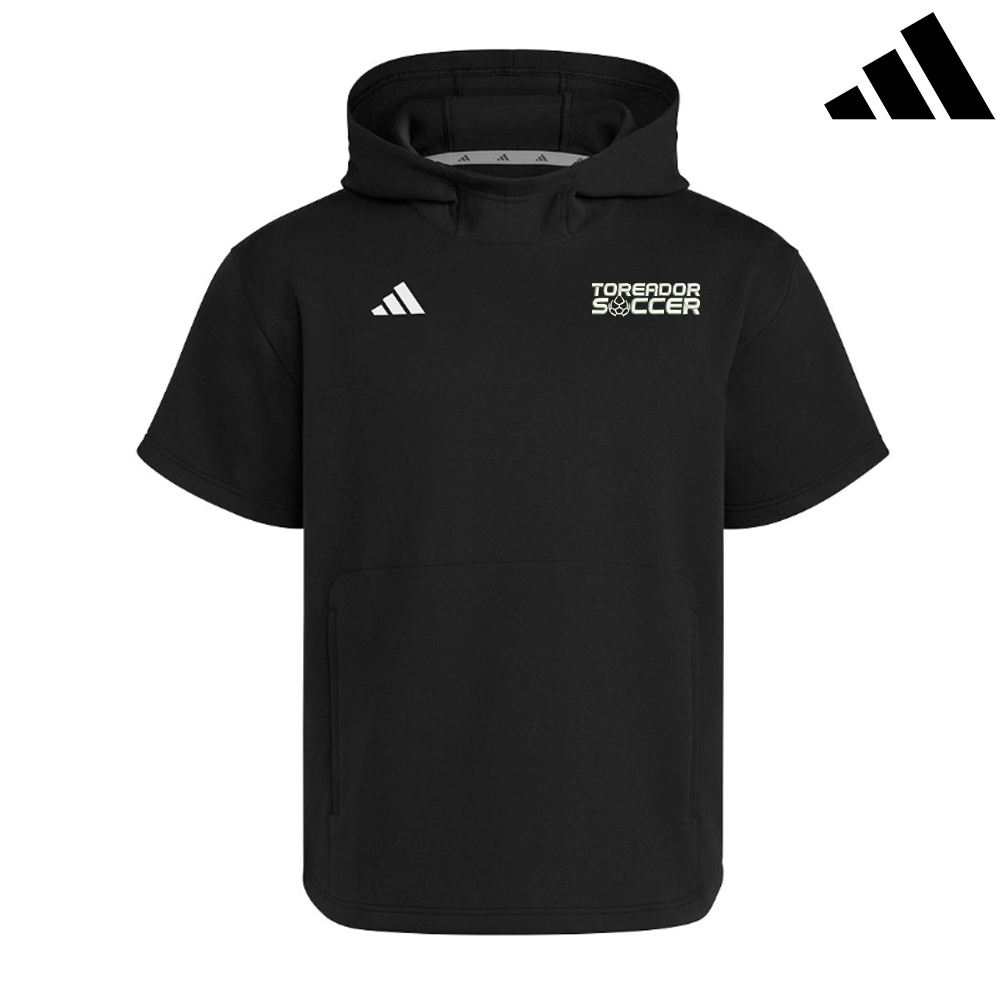 Boone Soccer Adidas Dugout NWV Short Sleeve Hoodie- BLACK