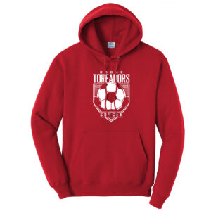 Boone Soccer Unisex Classic Core weight Cozy Pullover Hooded Sweatshirt-Red