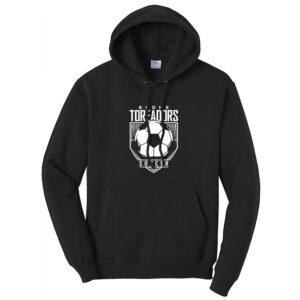 Boone Soccer Unisex Classic Core weight Cozy Pullover Hooded Sweatshirt-Black